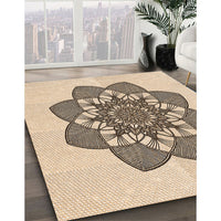 Patterned Dark Gold Brown Rug, pat1928org