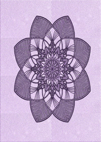 Machine Washable Transitional Purple Flower Purple Rug, wshpat1928pur