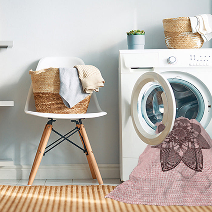 Machine Washable Transitional Indian Red Rug in a Washing Machine, wshpat1928rd