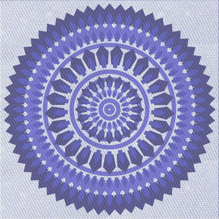 Round Machine Washable Transitional Periwinkle Purple Rug, wshpat1929blu