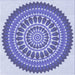 Round Machine Washable Transitional Periwinkle Purple Rug, wshpat1929blu