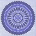 Round Patterned Periwinkle Purple Rug, pat1929blu