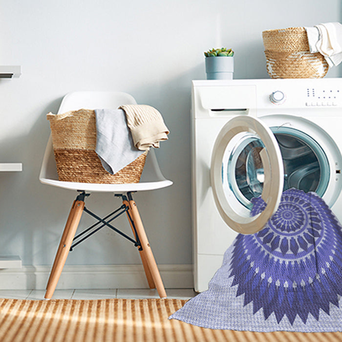 Machine Washable Transitional Periwinkle Purple Rug in a Washing Machine, wshpat1929blu