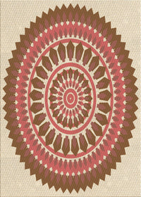 Machine Washable Transitional Red Rug, wshpat1929brn