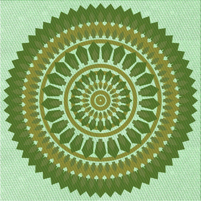 Round Patterned Light Green Rug, pat1929grn