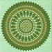 Round Patterned Light Green Rug, pat1929grn