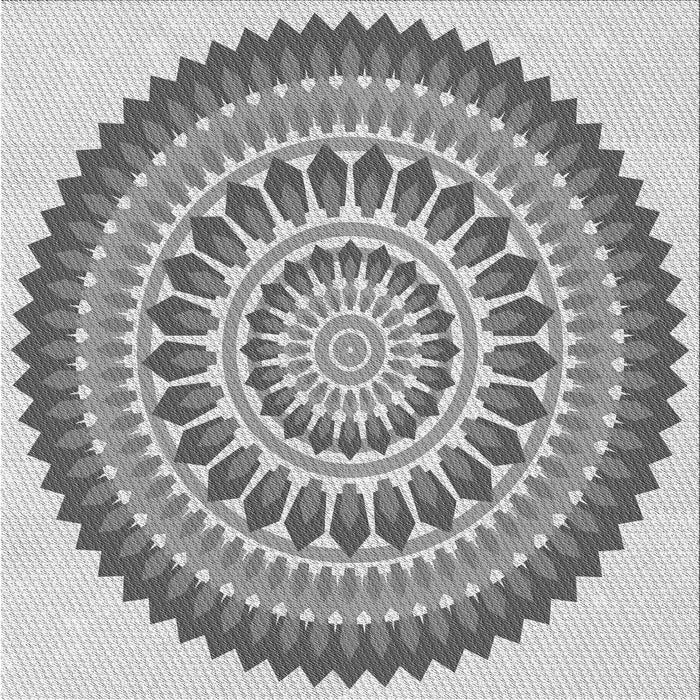 Round Machine Washable Transitional Gray Rug, wshpat1929gry