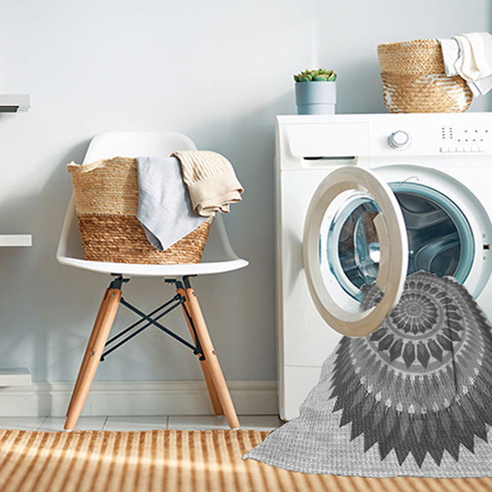 Machine Washable Transitional Gray Rug in a Washing Machine, wshpat1929gry