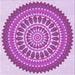 Round Patterned Crimson Purple Rug, pat1929pur