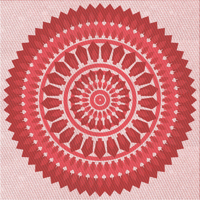 Round Machine Washable Transitional Pastel Pink Rug, wshpat1929rd