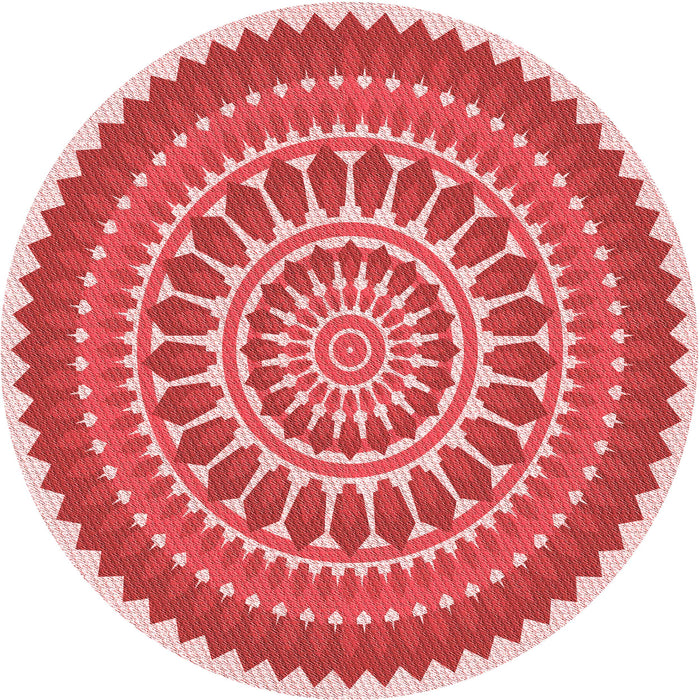 Square Patterned Pastel Pink Rug, pat1929rd