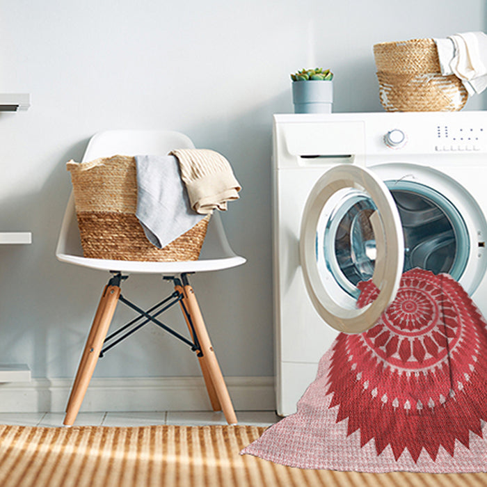 Machine Washable Transitional Pastel Pink Rug in a Washing Machine, wshpat1929rd
