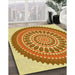 Machine Washable Transitional Mahogany Brown Rug in a Family Room, wshpat1929yw