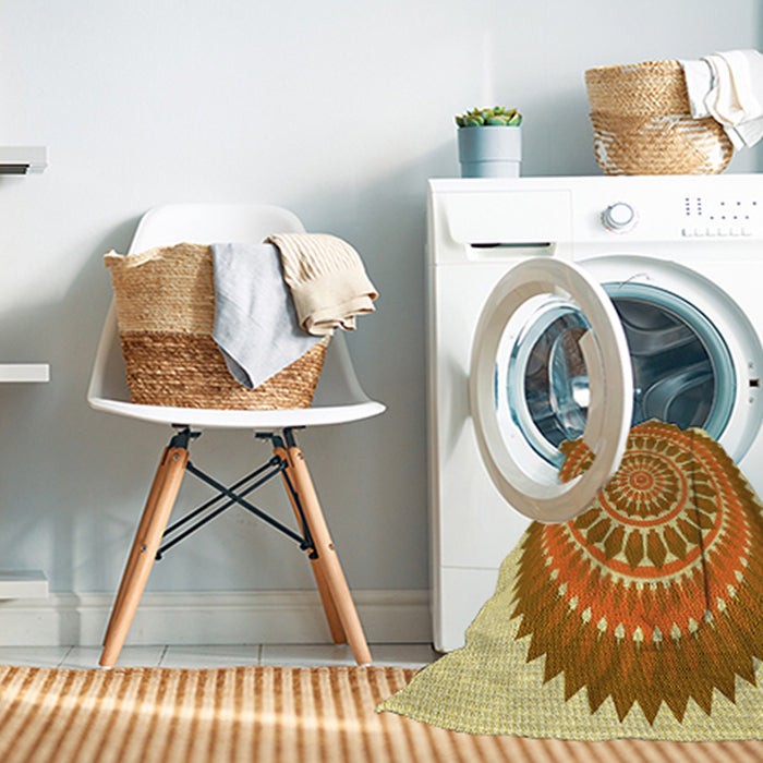 Machine Washable Transitional Mahogany Brown Rug in a Washing Machine, wshpat1929yw