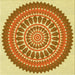 Round Patterned Mahogany Brown Rug, pat1929yw