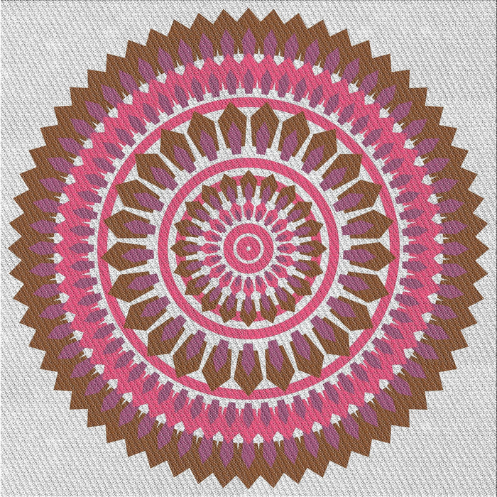 Square Patterned Bright Maroon Red Novelty Rug, pat1929