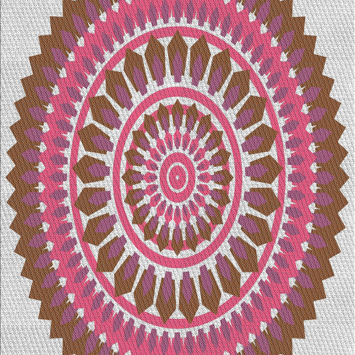 Patterned Bright Maroon Red Novelty Rug, pat1929