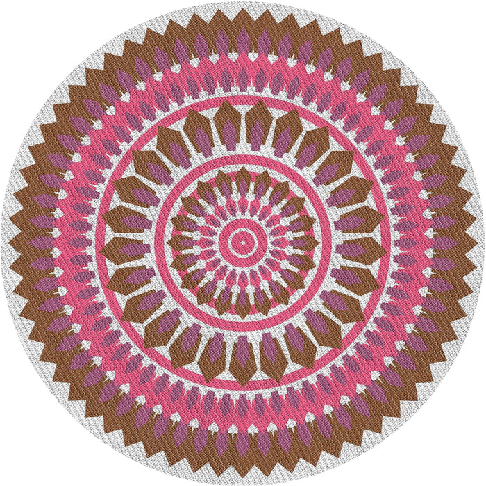 Sideview of Patterned Bright Maroon Red Novelty Rug, pat1929