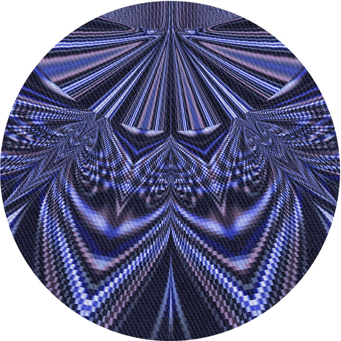 Square Patterned Night Blue Rug, pat193blu