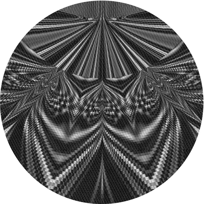 Square Patterned Midnight Gray Rug, pat193gry