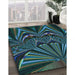Patterned Deep-Sea Green Rug in Family Room, pat193lblu