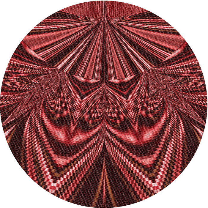 Square Patterned Red Rug, pat193rd