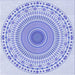 Round Patterned Blue Rug, pat1930blu