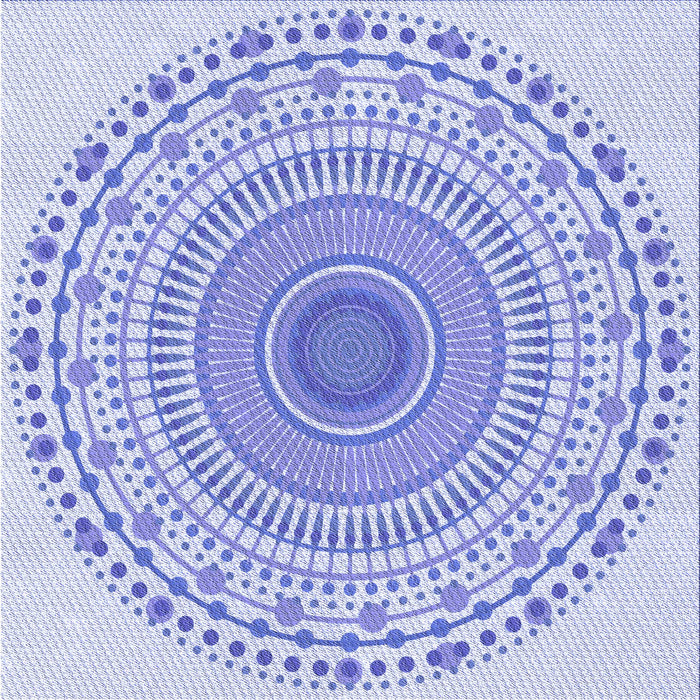 Round Machine Washable Transitional Blue Rug, wshpat1930blu