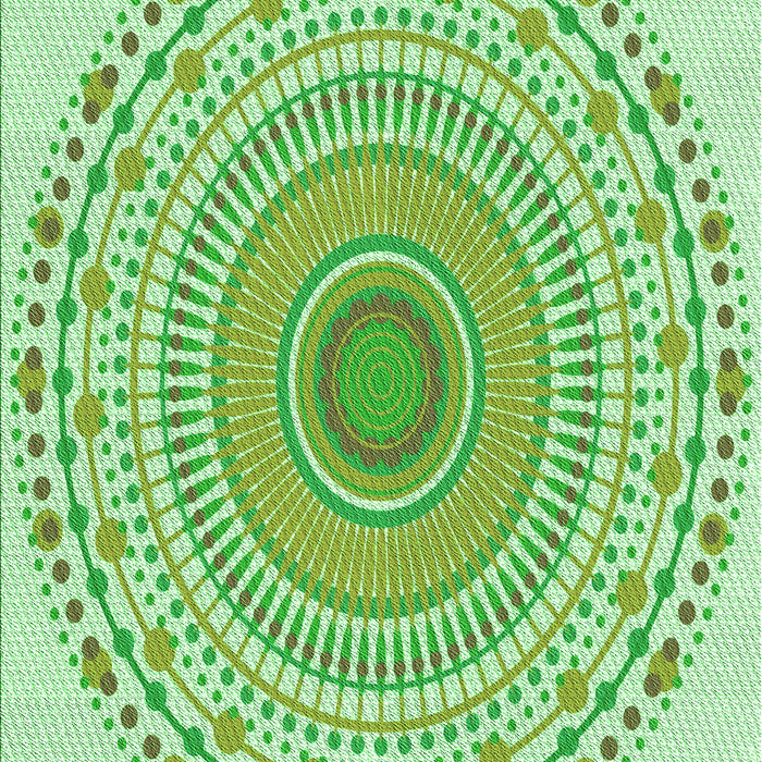 Machine Washable Transitional Green Rug, wshpat1930grn