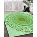 Machine Washable Transitional Green Rug in a Family Room, wshpat1930grn