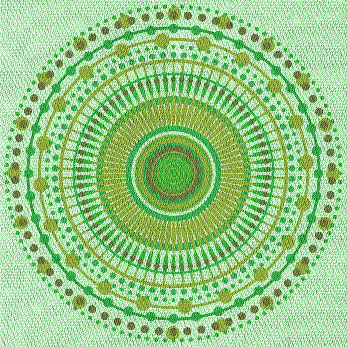 Round Patterned Green Rug, pat1930grn