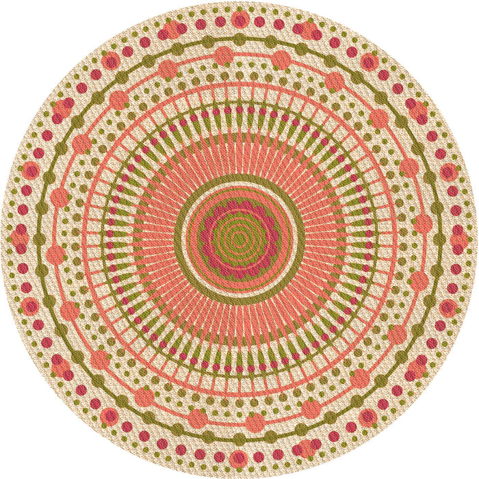 Square Patterned Khaki Gold Rug, pat1930org