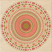 Round Patterned Khaki Gold Rug, pat1930org