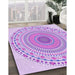 Machine Washable Transitional Blossom Pink Rug in a Family Room, wshpat1930pur