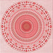 Round Patterned Orange Rug, pat1930rd