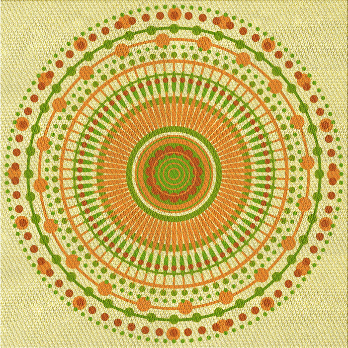 Round Patterned Caramel Brown Rug, pat1930yw