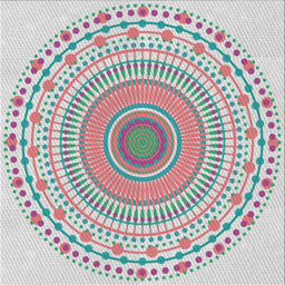 Square Patterned Pale Blue Novelty Rug, pat1930