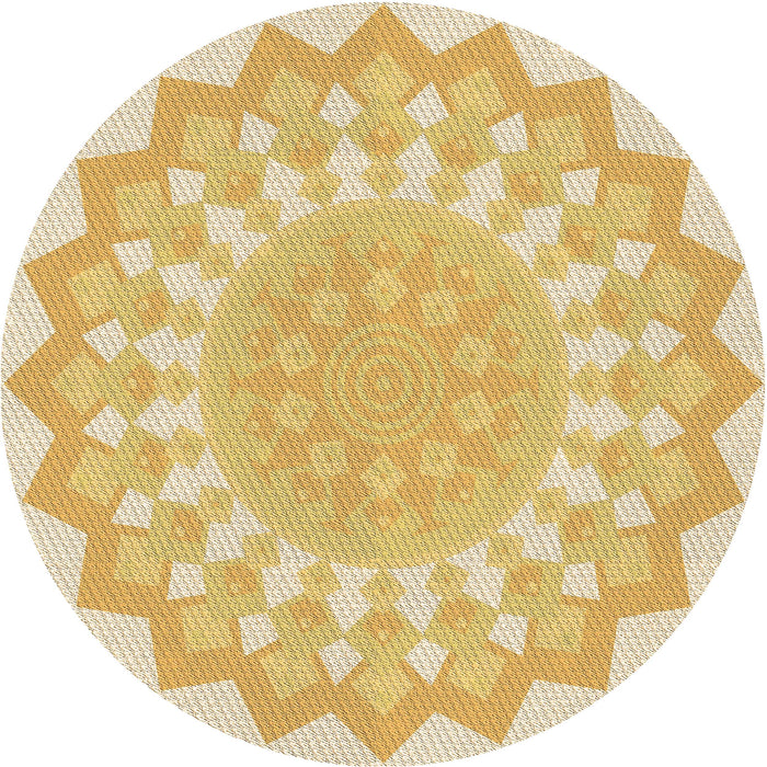 Square Patterned Yellow Rug, pat1931brn