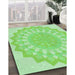 Machine Washable Transitional Green Rug in a Family Room, wshpat1931grn