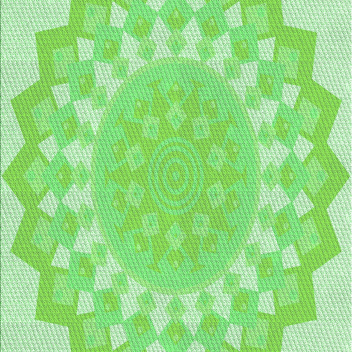 Machine Washable Transitional Green Rug, wshpat1931grn