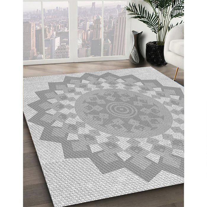 Patterned Gunmetal Gray Rug in Family Room, pat1931gry