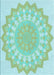 Patterned Aquamarine Green Rug, pat1931lblu