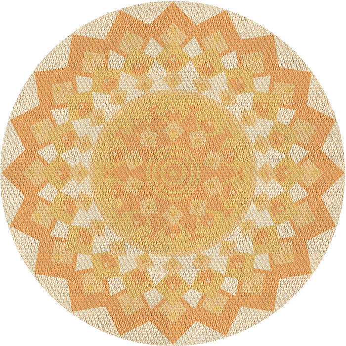 Square Patterned Orange Rug, pat1931org