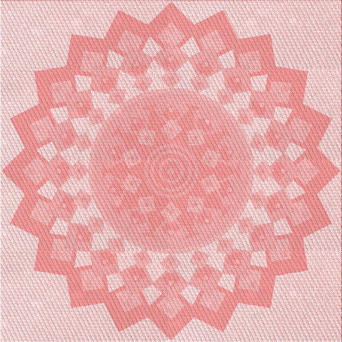 Round Machine Washable Transitional Pink Rug, wshpat1931rd