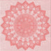 Round Patterned Pink Rug, pat1931rd