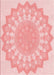 Machine Washable Transitional Pink Rug, wshpat1931rd