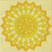 Round Patterned Yellow Rug, pat1931yw