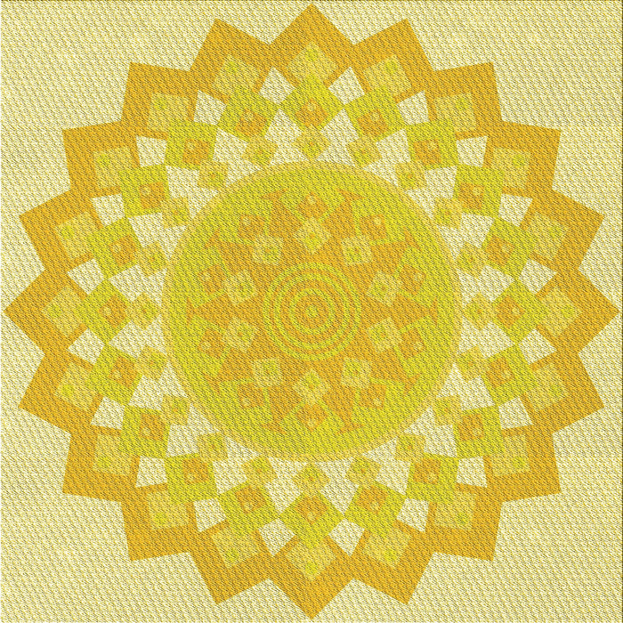 Round Machine Washable Transitional Yellow Rug, wshpat1931yw