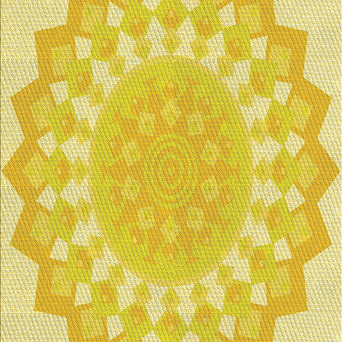 Machine Washable Transitional Yellow Rug, wshpat1931yw