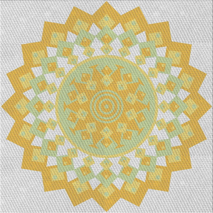 Square Patterned Copper Green Novelty Rug, pat1931